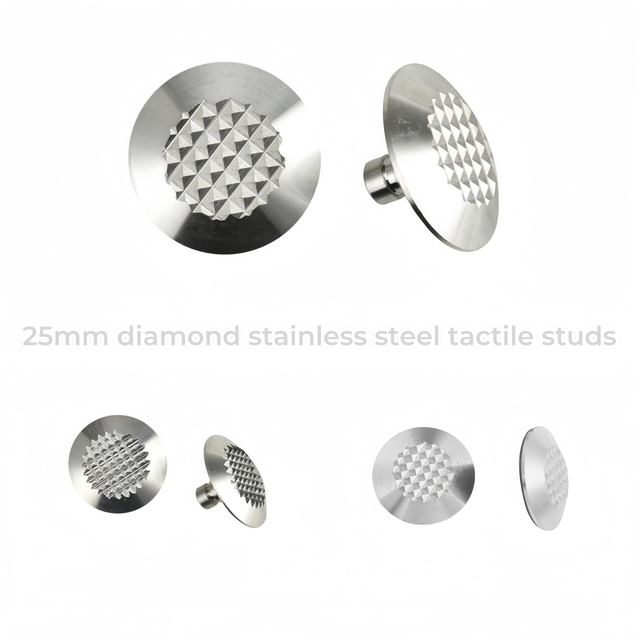 25mm Diamond Stainless Steel Tactile Paving Stud for Road Safety RY-DS127/165