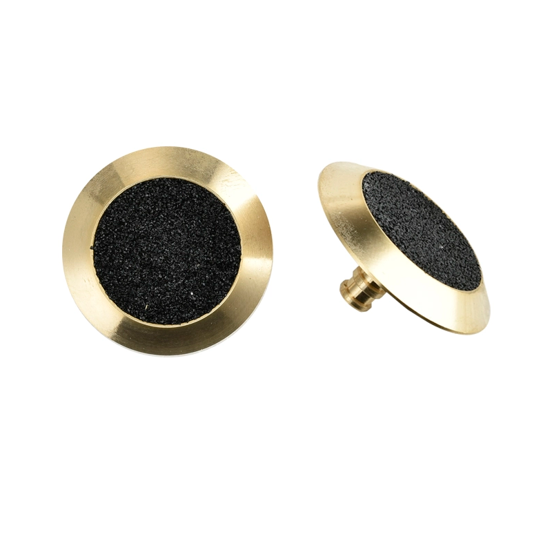 35mm Brass Anti-slip Tactile Indicators Paving Studs with Black Carborumdum for Blinds RY-DB205