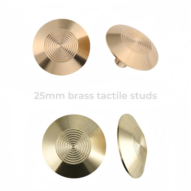 25mm Brass Tactile Walking Surface Indicators Paving Studs Dots Domes with Circular Surface RY-DB209/261